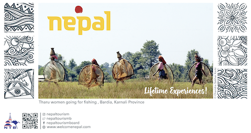 Tharu women going for fishing